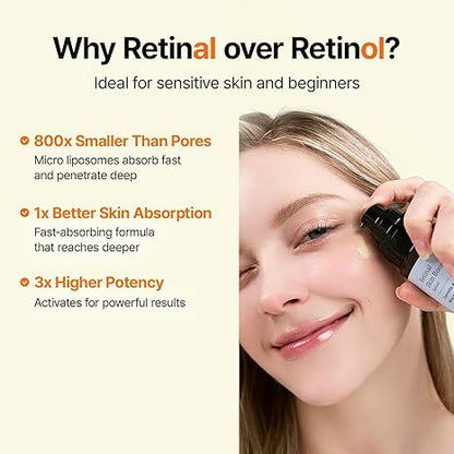 MEDITHERAPY Retinal Skin Booster Serum | Retinaldehyde, Niacinamide Anti-Aging Serum - K-Beauty Facial Serum for Fine Lines, Firming & Radiance | Hydrating Face Serum All Skin Types