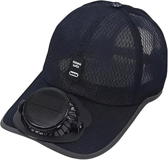🌞Solar Fan Baseball Cap - UV Protection Wide Brim Mesh Hat with Solar & USB Power for Outdoor Heat Relief