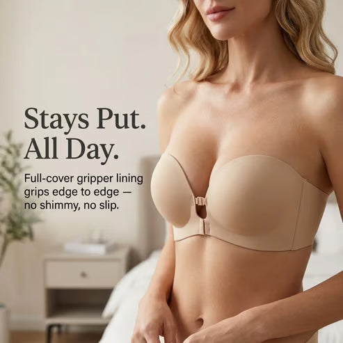 Women's Strapless Front Closure Push-Up Bra
