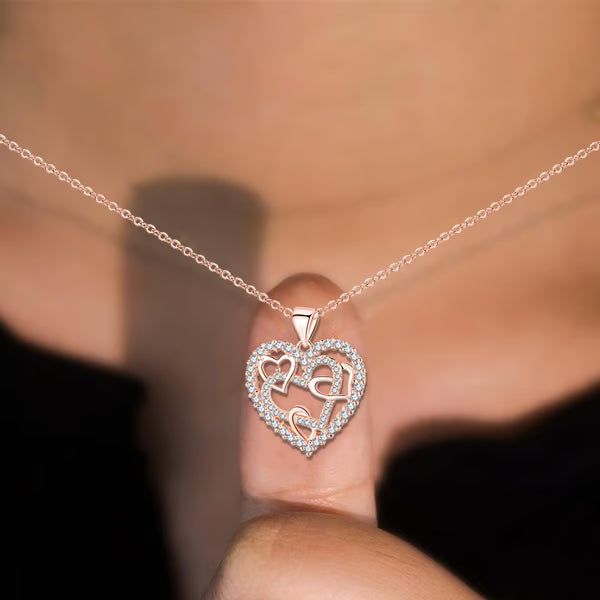 💞Interlocking Heart Necklace -👩‍❤️‍👩''God put us together to be sisters by heart''💝
