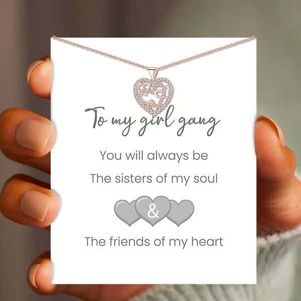 💞Interlocking Heart Necklace -👩‍❤️‍👩''God put us together to be sisters by heart''💝