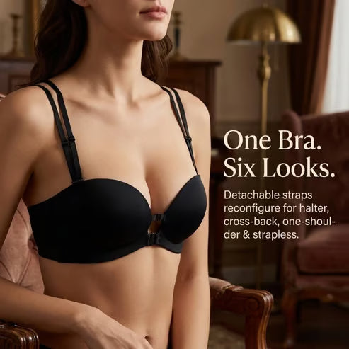 Women's Strapless Front Closure Push-Up Bra