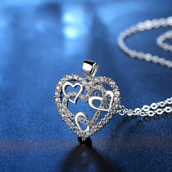 💞Interlocking Heart Necklace -👩‍❤️‍👩''God put us together to be sisters by heart''💝