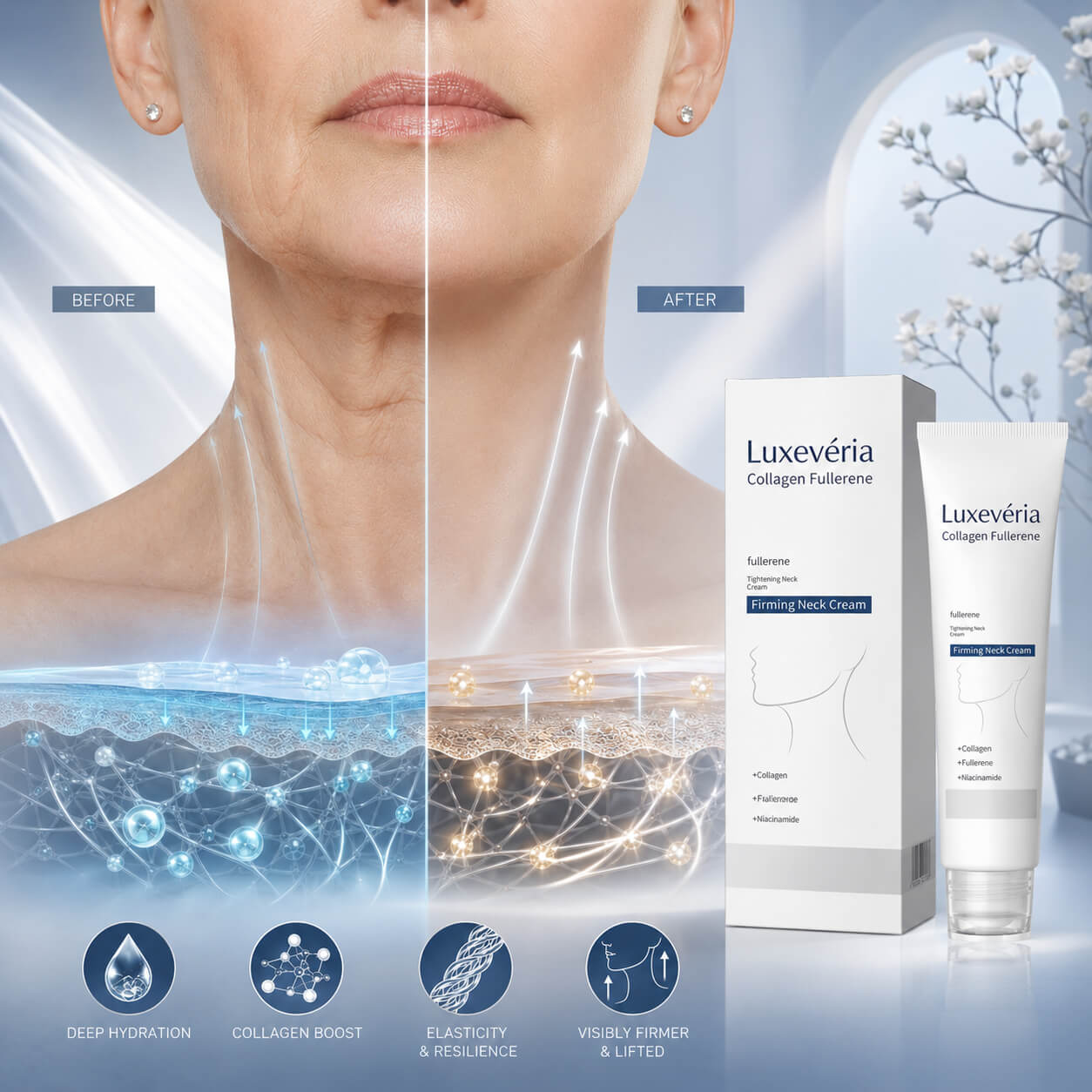 ✨ MAGIC COLLAGEN & FULLERENE NECK CREAM Lift. Tighten. Sculpt. Reverse the Look of Neck Aging in Days 💎