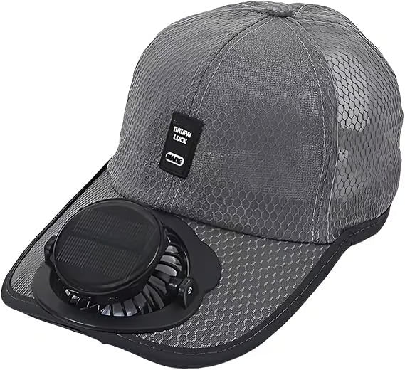 🌞Solar Fan Baseball Cap - UV Protection Wide Brim Mesh Hat with Solar & USB Power for Outdoor Heat Relief