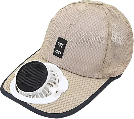 🌞Solar Fan Baseball Cap - UV Protection Wide Brim Mesh Hat with Solar & USB Power for Outdoor Heat Relief