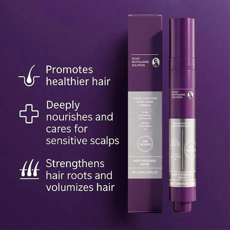 Hair Thickening Roll-On Serum Reduces Hair Shedding / Targets Thinning Areas / Nourishes the Scalp Support fuller, healthier-looking hair every day