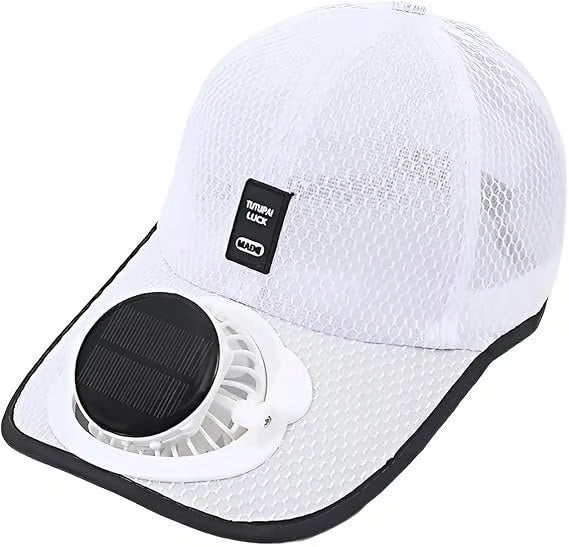 🌞Solar Fan Baseball Cap - UV Protection Wide Brim Mesh Hat with Solar & USB Power for Outdoor Heat Relief