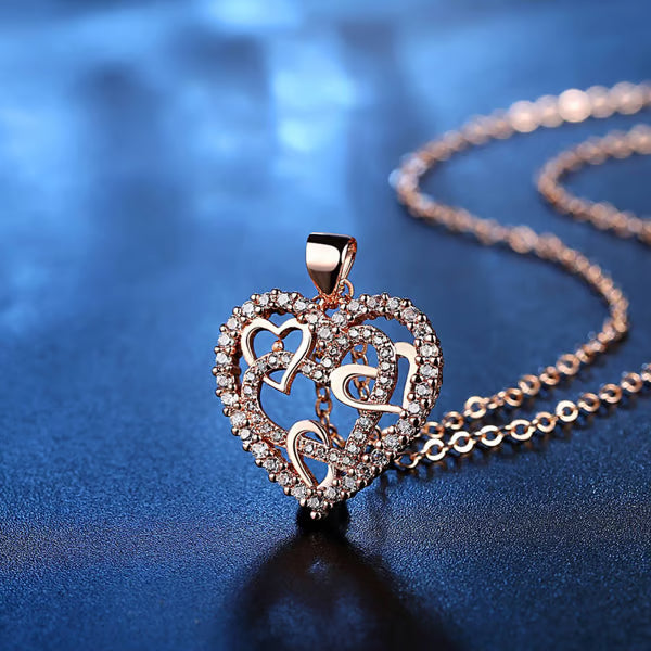 💞Interlocking Heart Necklace -👩‍❤️‍👩''God put us together to be sisters by heart''💝