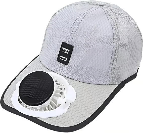 🌞Solar Fan Baseball Cap - UV Protection Wide Brim Mesh Hat with Solar & USB Power for Outdoor Heat Relief