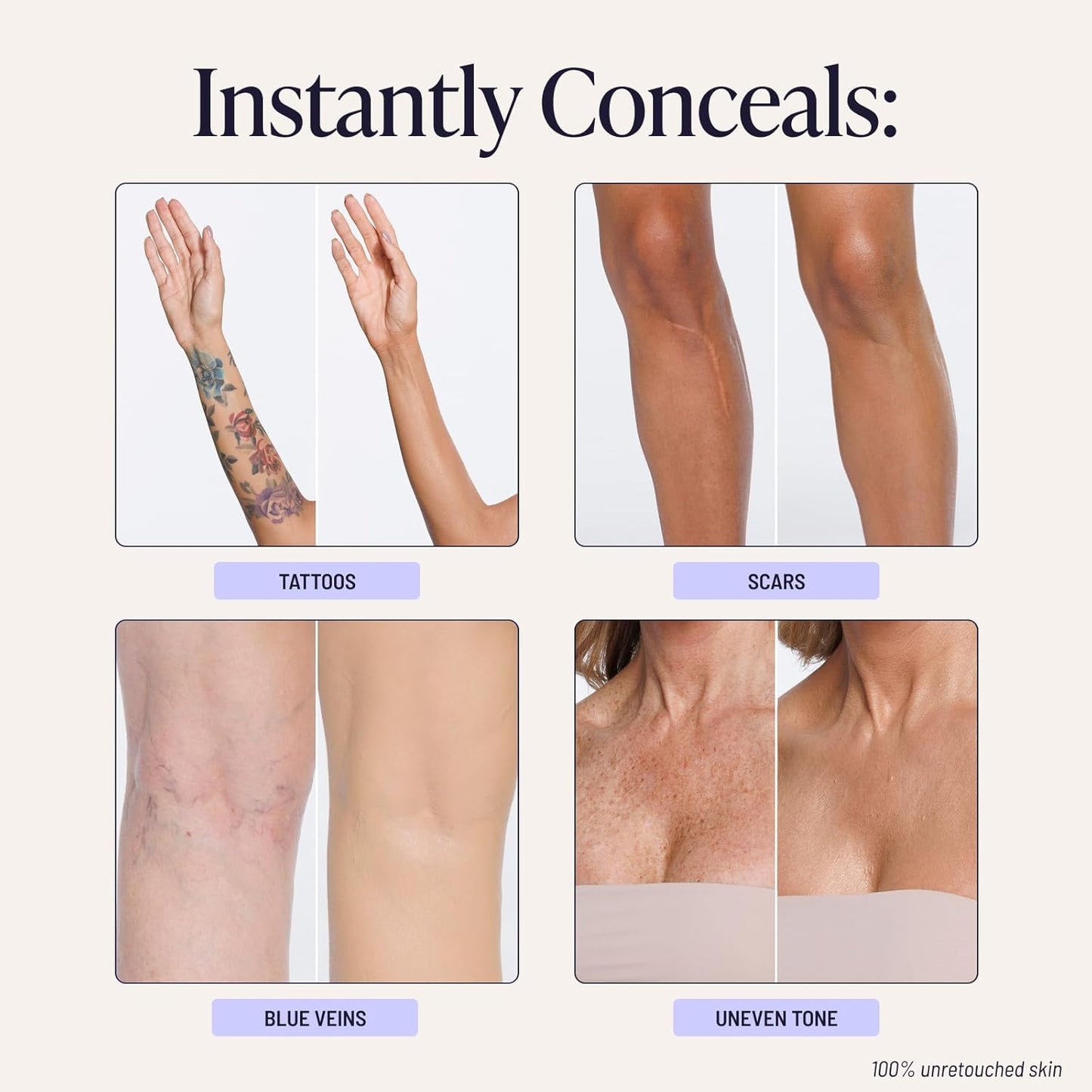 ✨Flawless Body Coverage Cream | Waterproof Body Foundation | Tattoo Concealer | Leg & Body Perfector