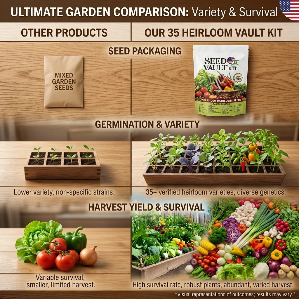 🌱 35 Heirloom Vegetable Seed Survival Kit