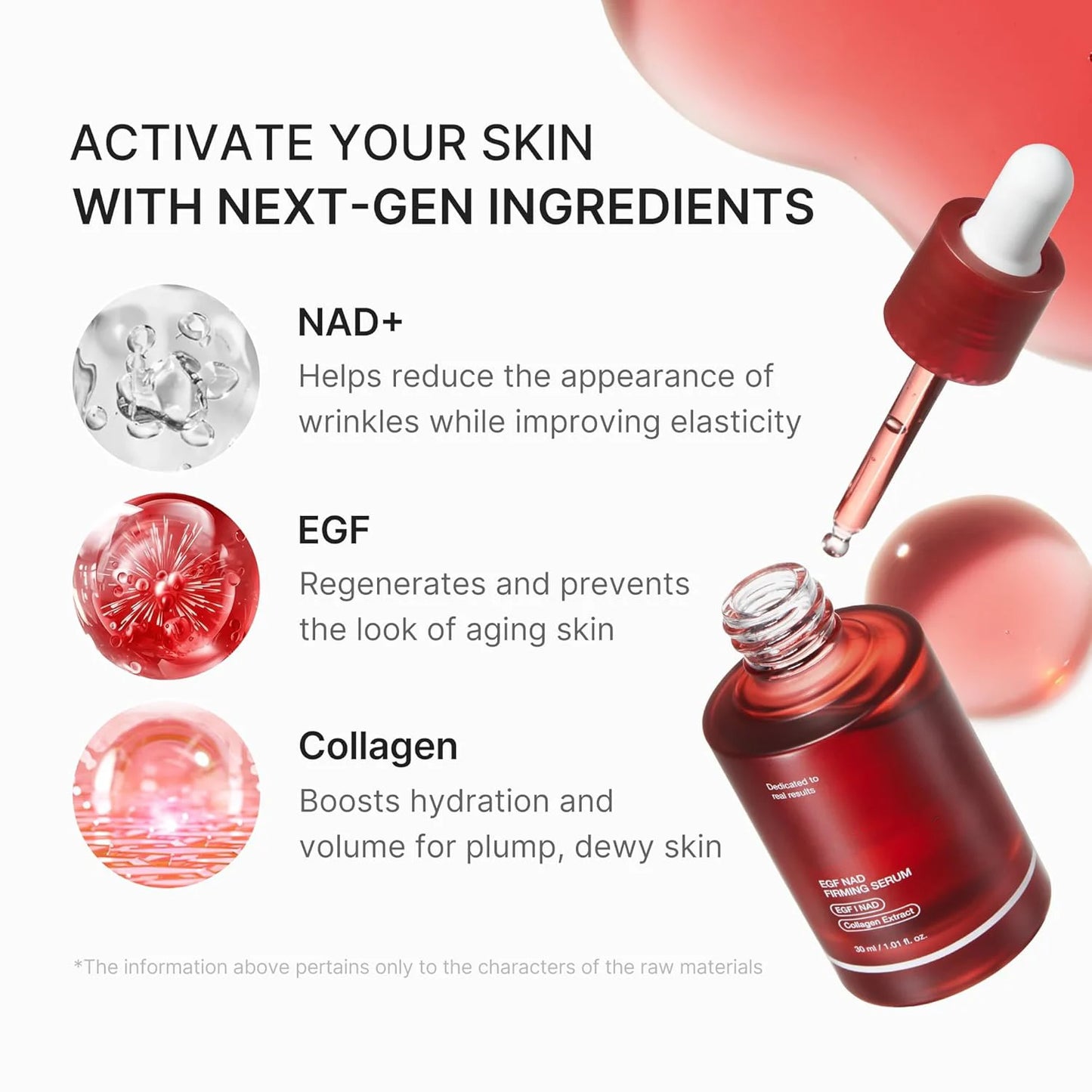 ✨ NAD+ EGF Firming Face & Neck Serum Advanced Korean Anti-Aging Lift Formula 1.01 oz