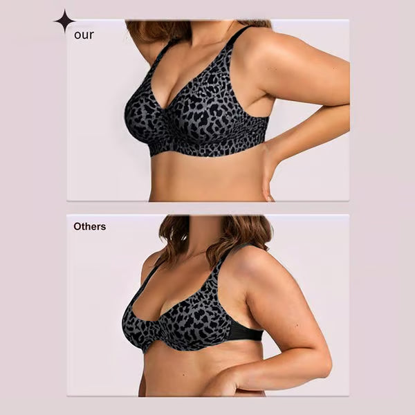 🏆LAST DAY SALE 49% OFF 🔥Super Firming Retro Leopard Print Bra | Women Wirefree Bras 👍No More Sagging Breasts
