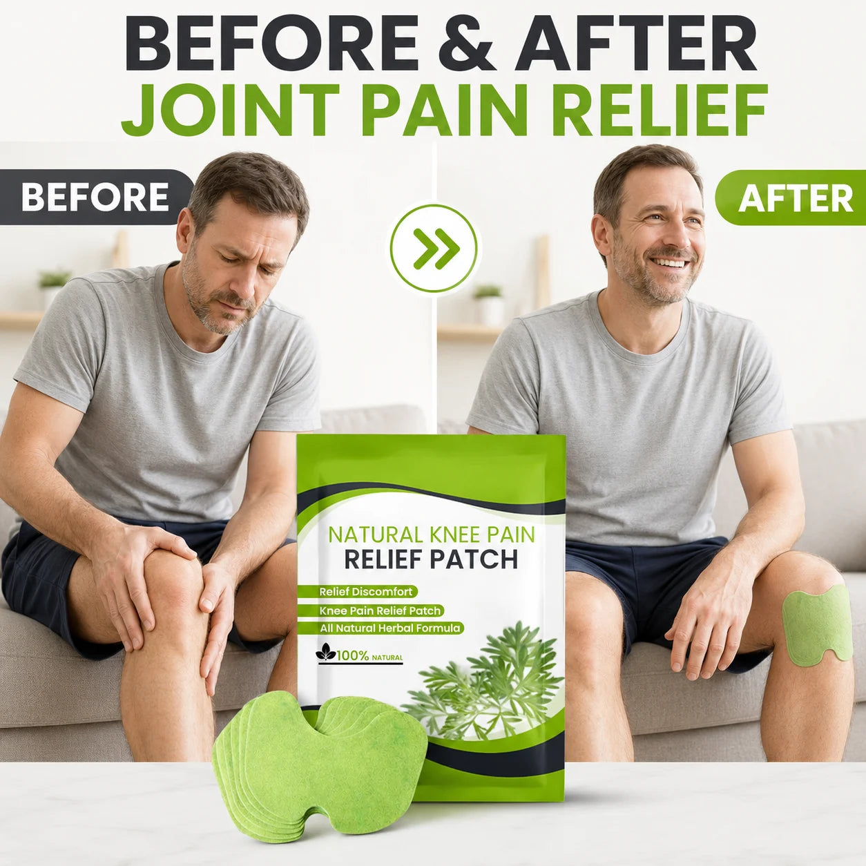 🌿 Multifunctional Herbal Warming Pain Relief Patches (12-Pack)