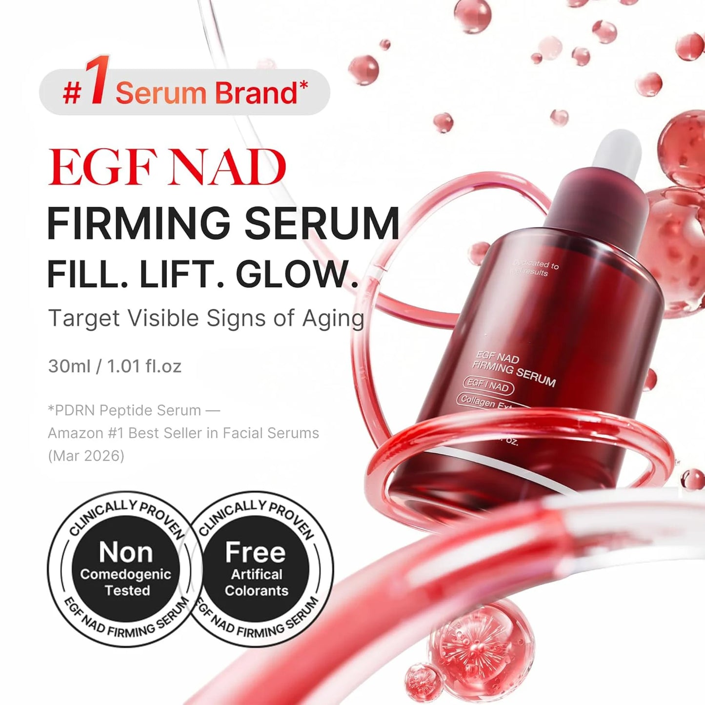 ✨ NAD+ EGF Firming Face & Neck Serum Advanced Korean Anti-Aging Lift Formula 1.01 oz