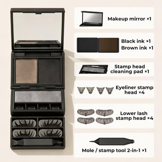 🥳2026 HOT SALE🥳💋50K+ SOLD!🔥 50% OFF!3-in-1 Kit: Eyeliner and Lower Lash Stamp