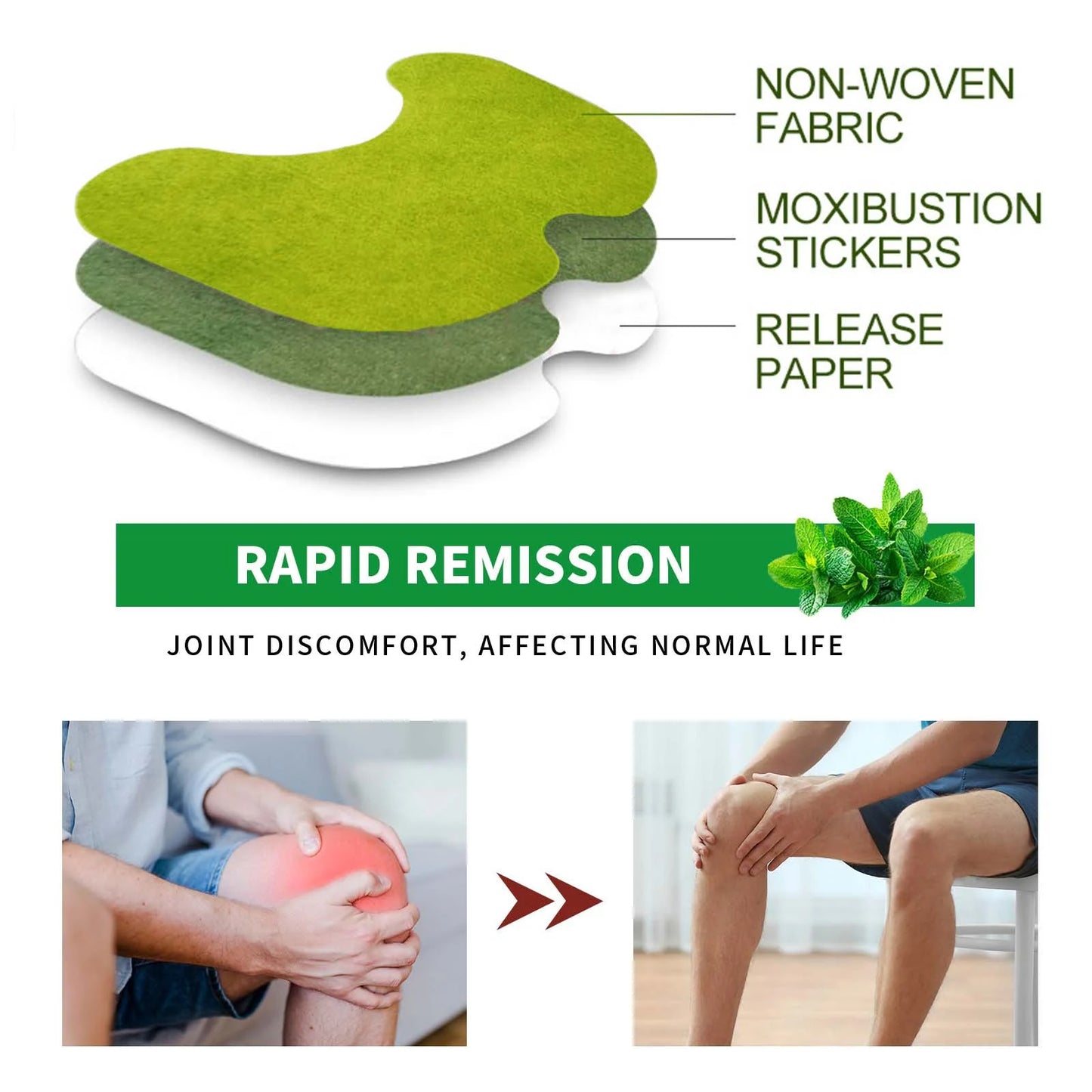 🌿 Multifunctional Herbal Warming Pain Relief Patches (12-Pack)