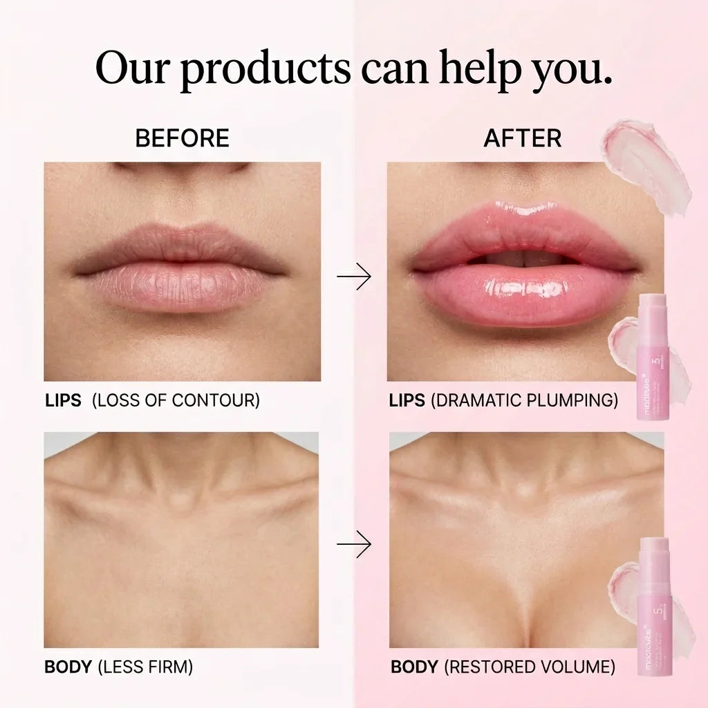 💗💗 Developed in Korea | Anti-Aging | Moisturizes & Smooths Skin | Plumps Lips, Bust, & Hips | Improves Dark Spots | Firms Skin | Pink Collagen Multi-Effect Plumping Serum Stick