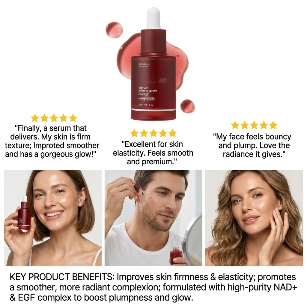✨ NAD+ EGF Firming Face & Neck Serum Advanced Korean Anti-Aging Lift Formula 1.01 oz