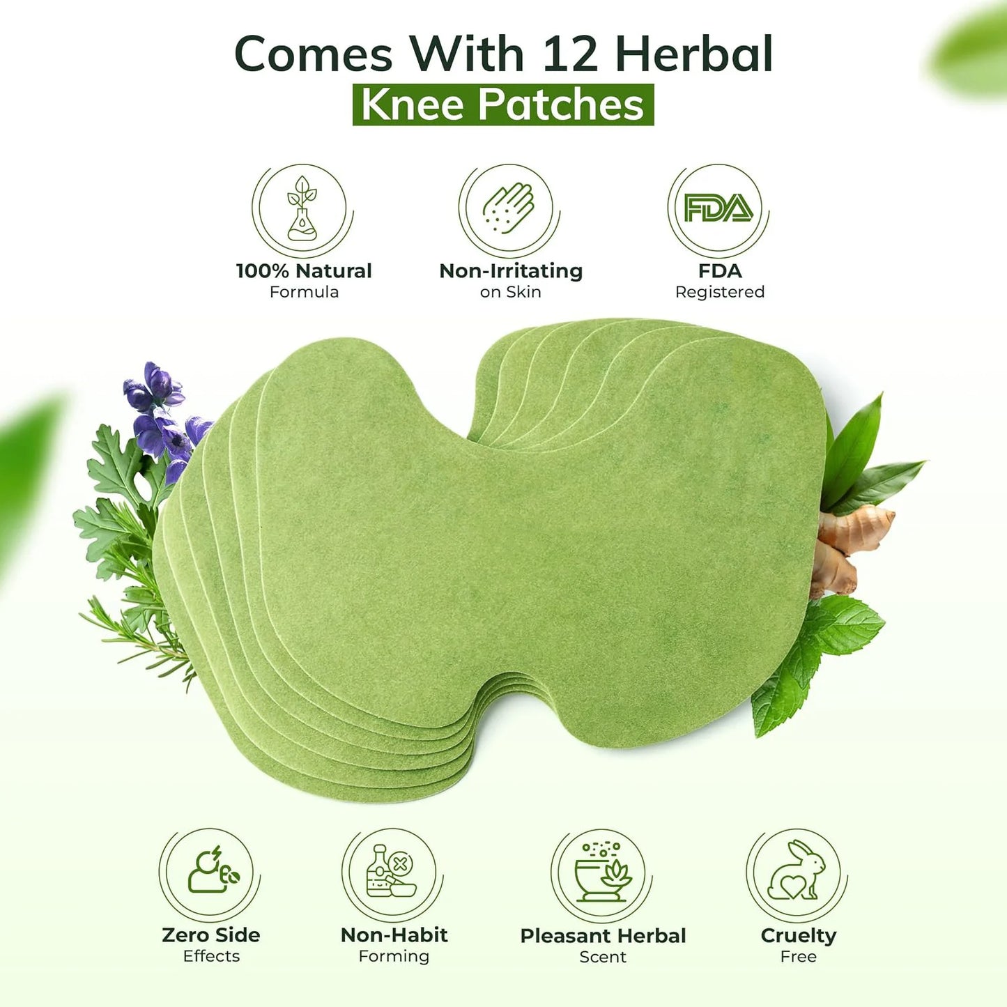🌿 Multifunctional Herbal Warming Pain Relief Patches (12-Pack)