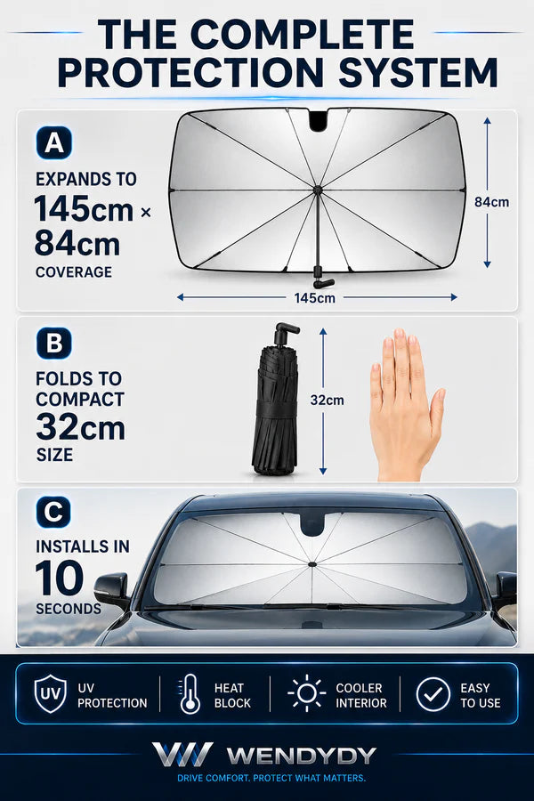 🏖️Summer Hot Sale 50% OFF☀️☂️ 🛡️2026 Upgraded Car Windshield Sun Shade Umbrella❄️