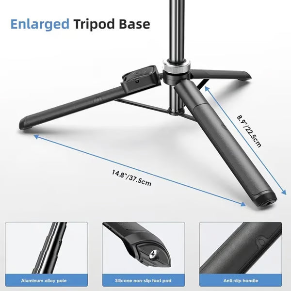 🔥 4-in-1 Multifunctional 360° Rotation Selfie Stick with Wireless Detachable Remote Control